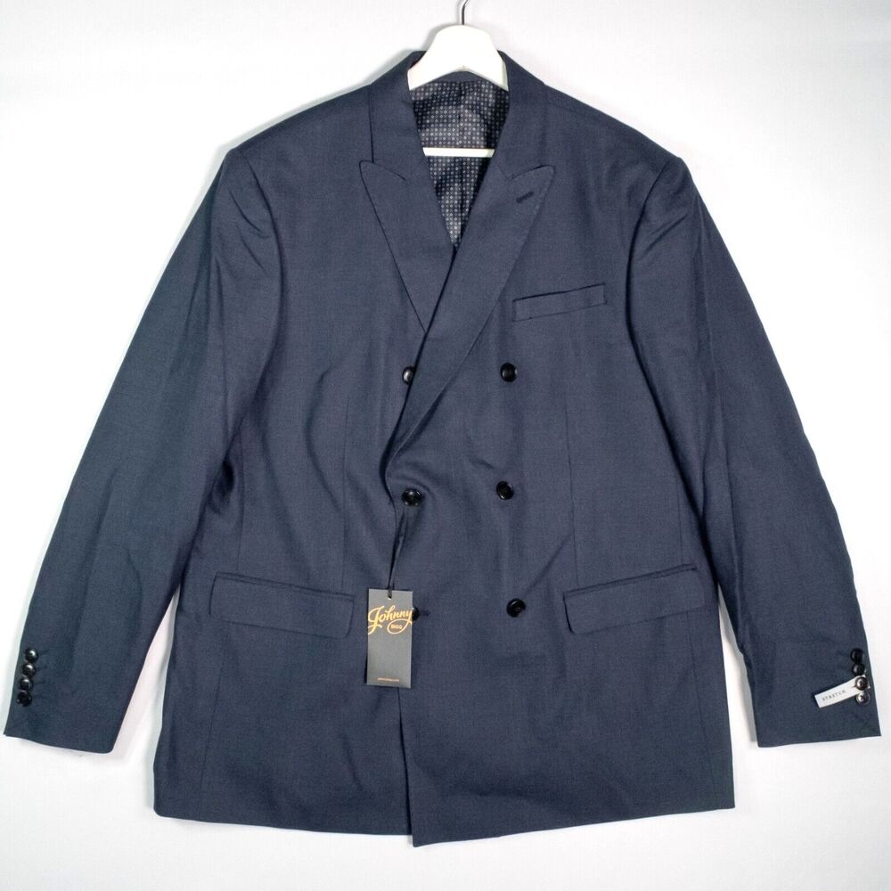 Johnny Bigg Sorrento Double Breasted Blazer Men's 44 NWT Big & Tall Suit Jacket